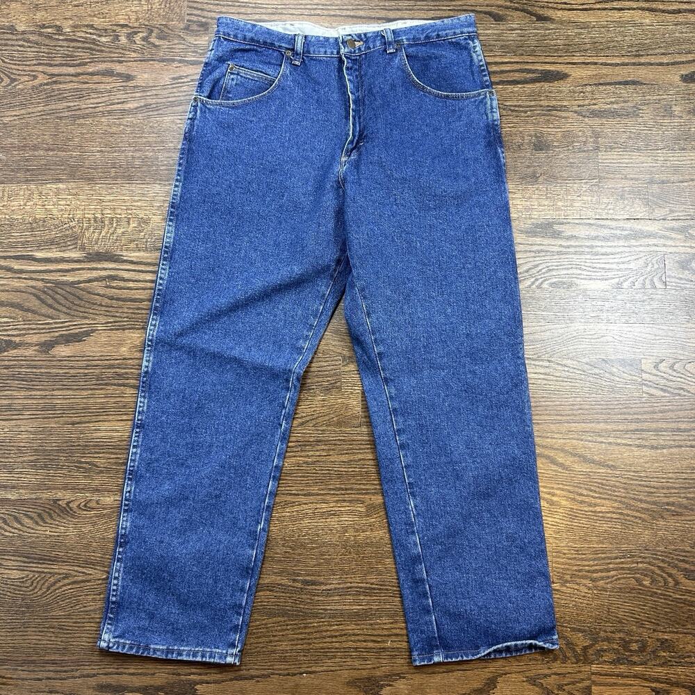 Wrangler Rugged Wear Jeans Mens 36x30‎ Regular Fit Blue Denim Med Wash Straight